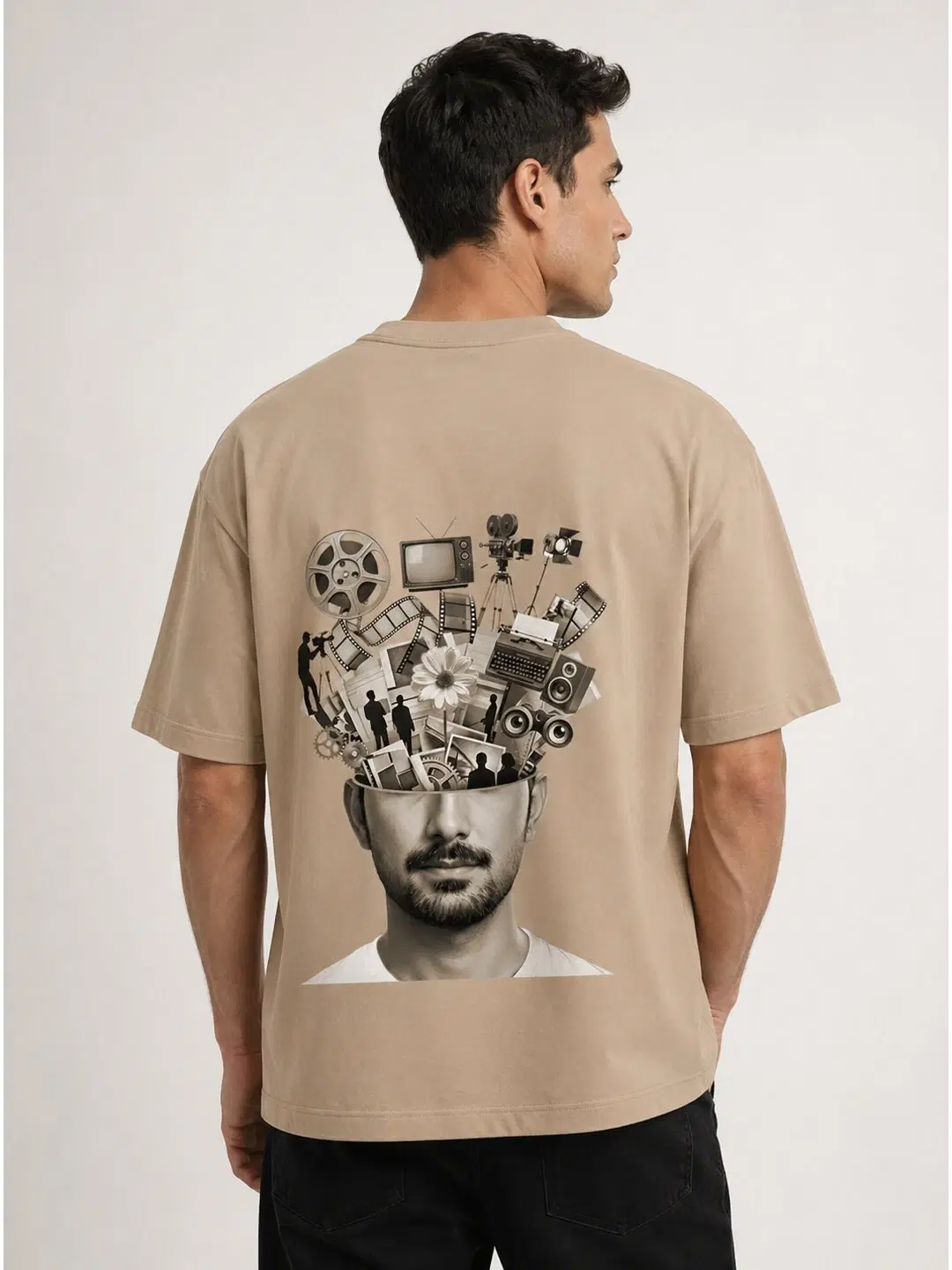 Influencer brain Printed Round Neck Oversize Pre-customized Tshirt for Men