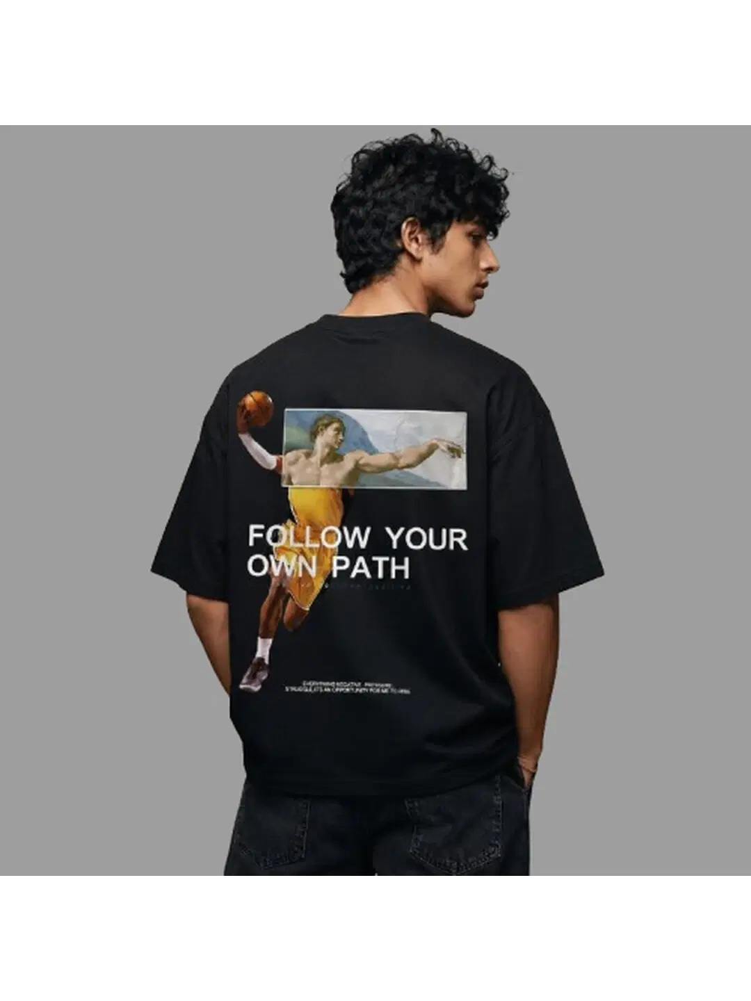 Life Basket Printed Round Neck Oversize Pre-customized Tshirt for Men