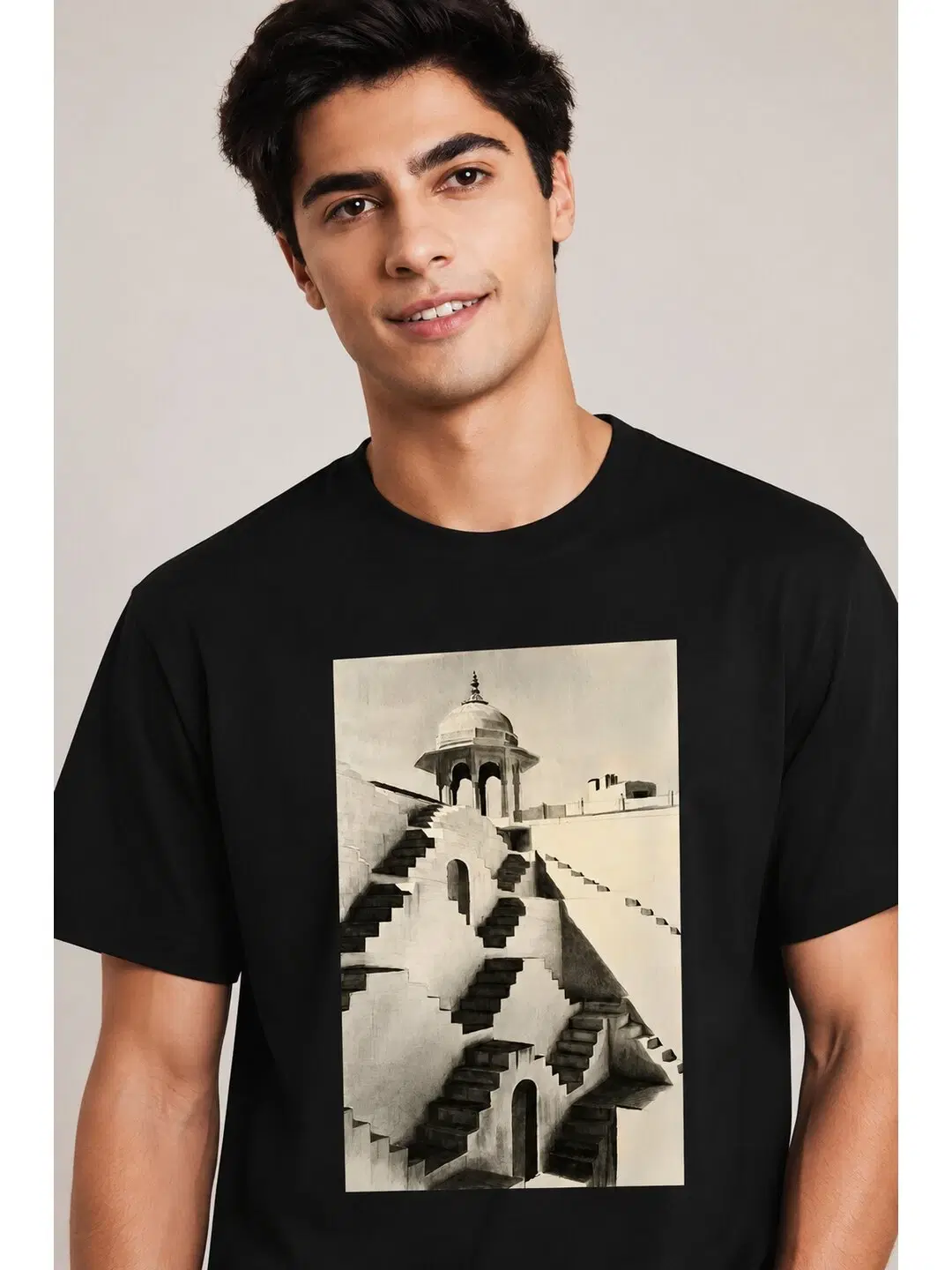 Handwoven Story Printed Round Neck Regular Pre-customized Tshirt for Men