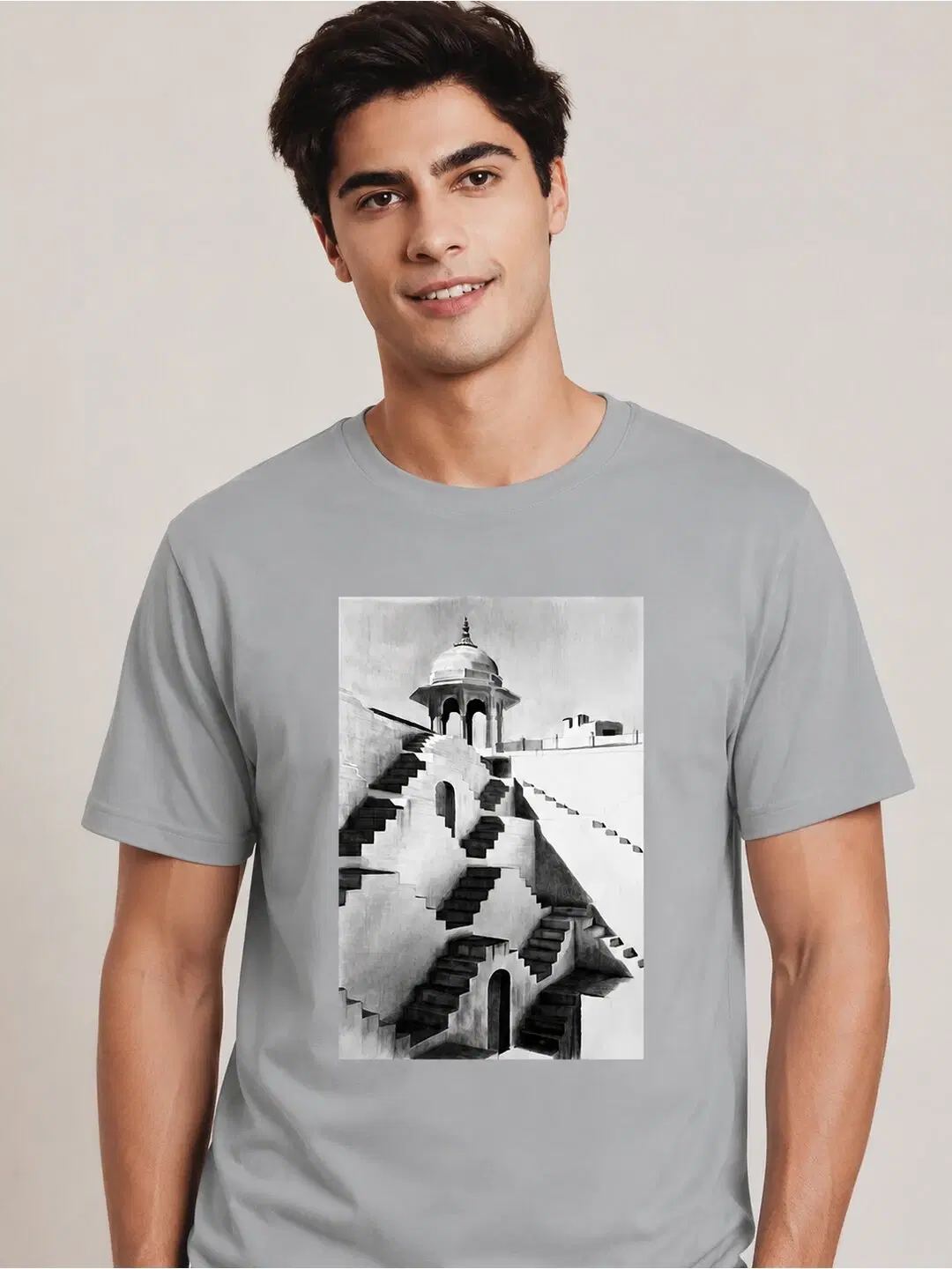 Handwoven Story Printed Round Neck Regular Pre-customized Tshirt for Men
