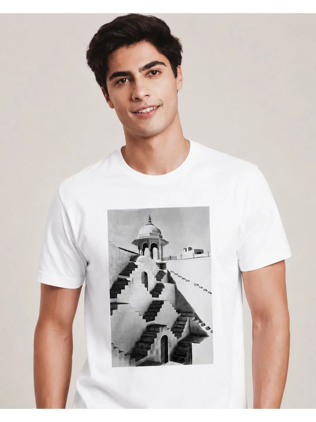 Handwoven Story Printed Round Neck Regular Pre-customized Tshirt for Men