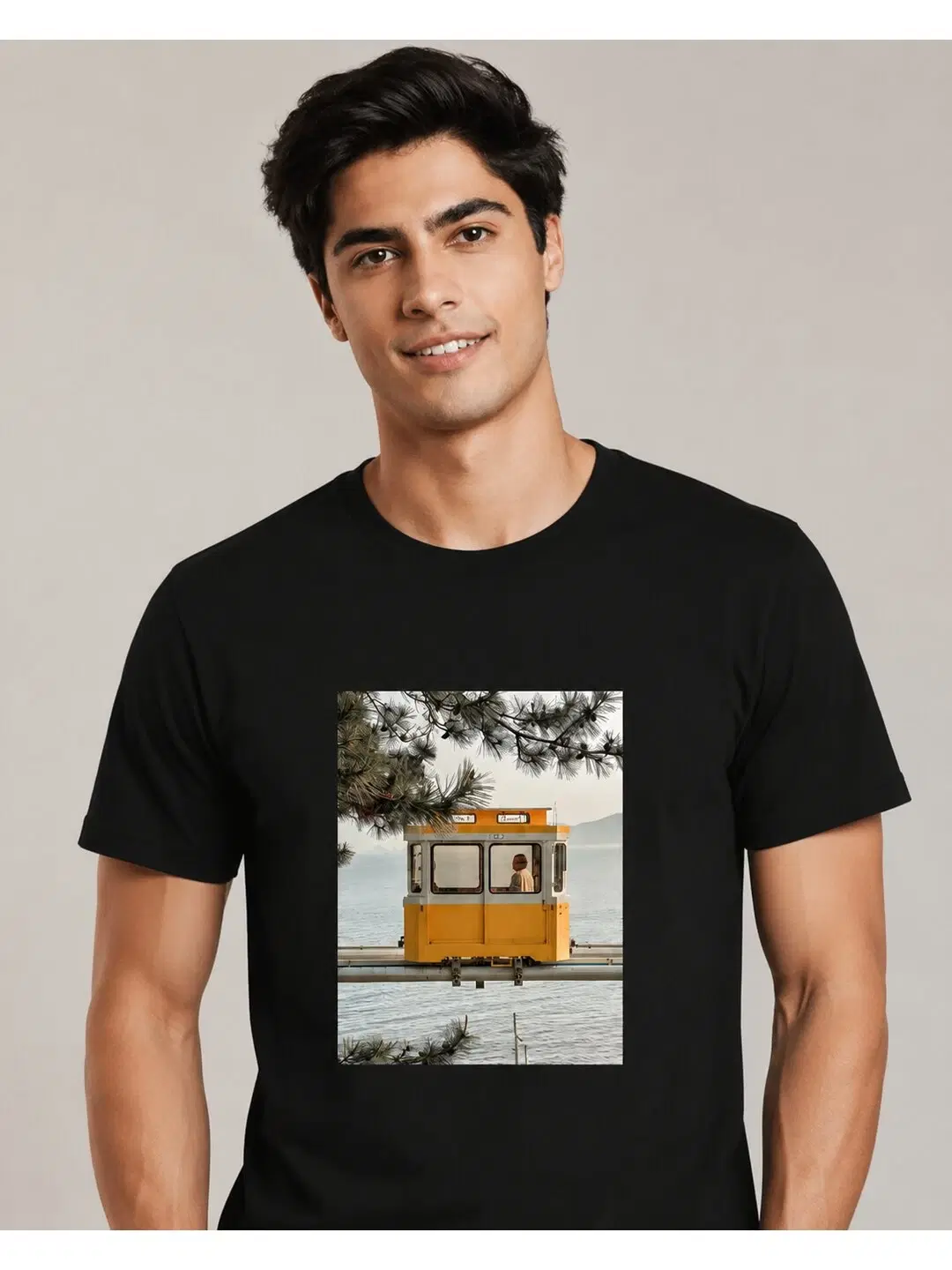 Seoul Tram Printed Round Neck Regular Pre-customized Tshirt for Men