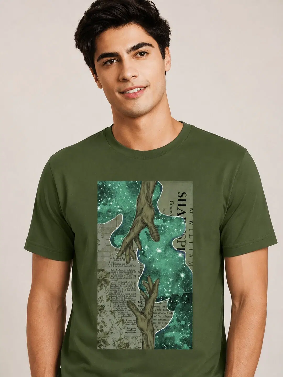 Infinity Printed Round Neck Regular Pre-customized Tshirt for Men
