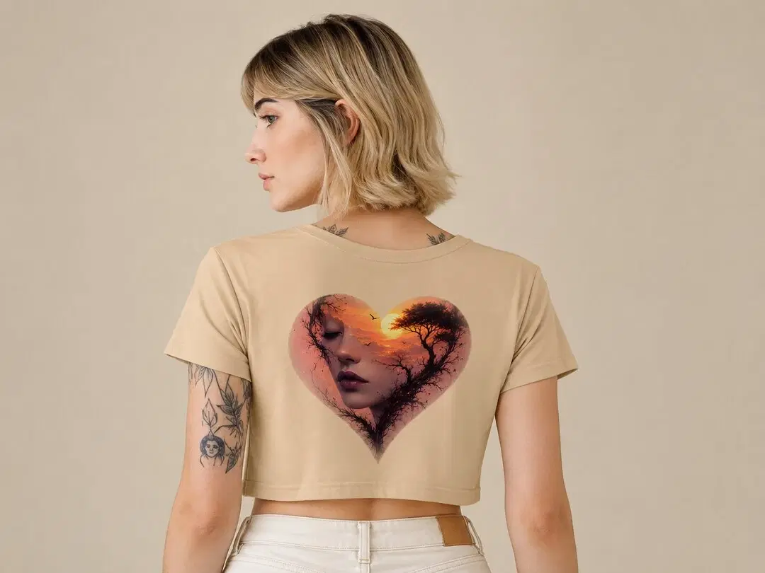 Cyber Ronin Printed Round Neck Crop Pre-customized Tshirt for Women