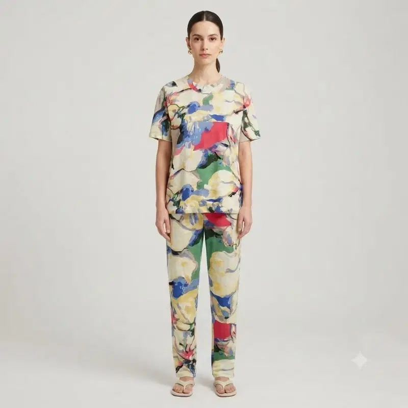 Abstract Floral Printed Co-ord Set