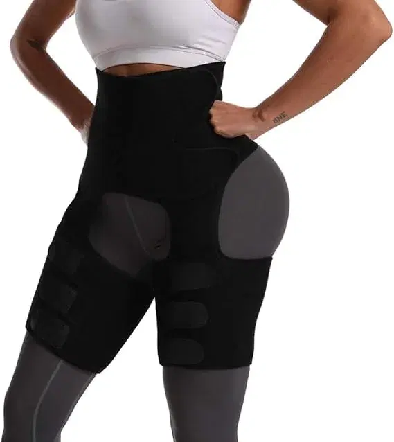 Ahina 2-in-1 Sweat Shaper Belt for Women – Waist Trainer & Thigh Trimmer for Belly Fat, Leg Slimming, and Workout Performance Boost- Multicolor
