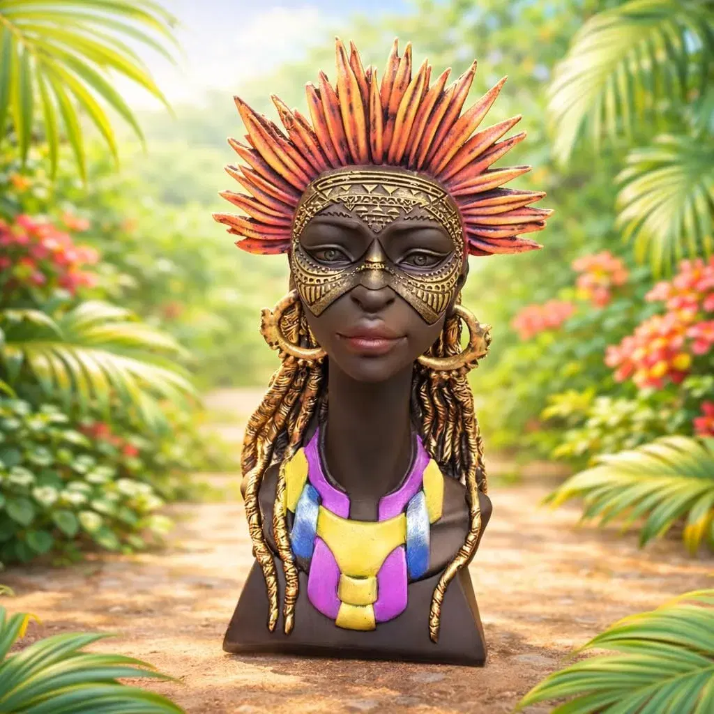 African Woman Bust Statue