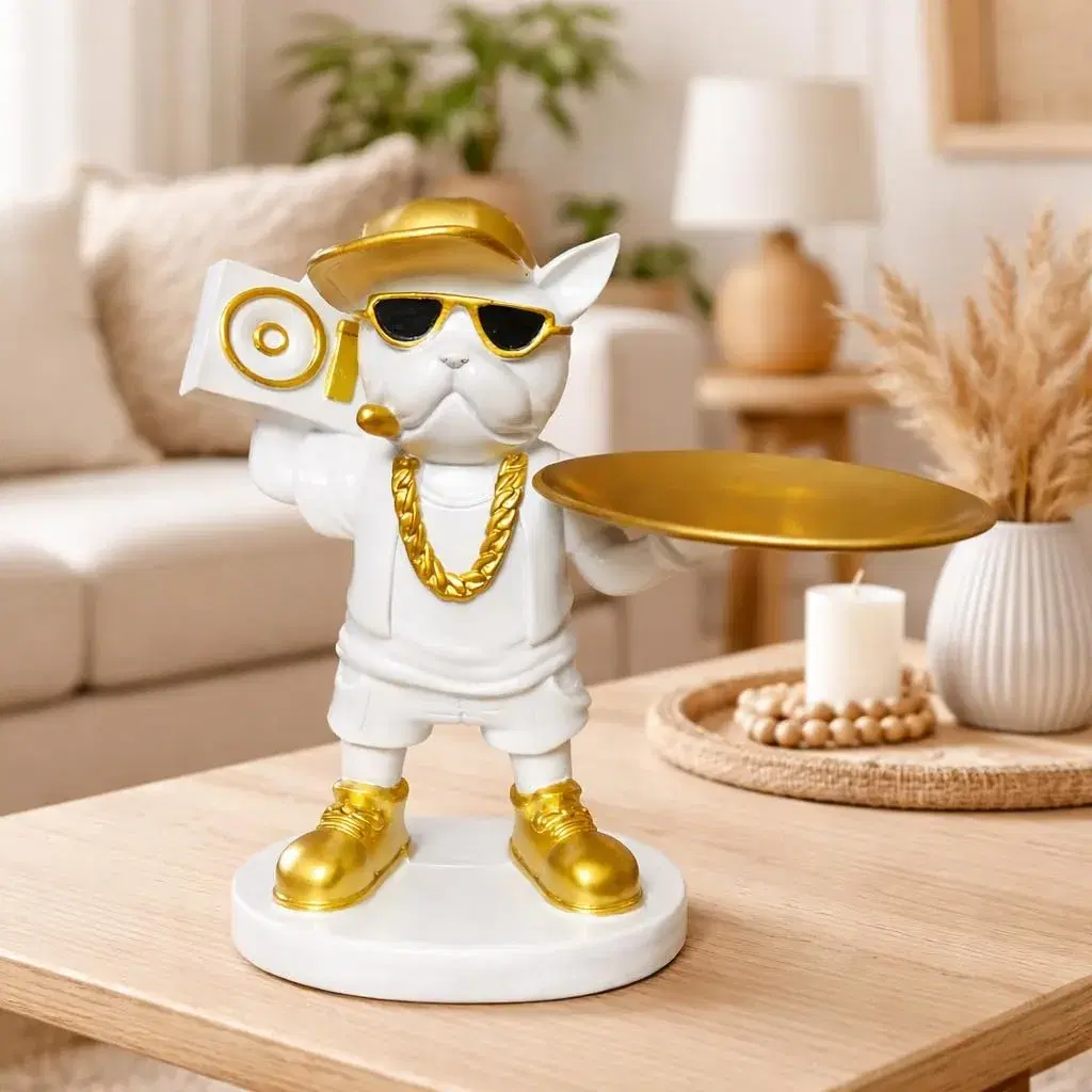 DJ French Bulldog Statue