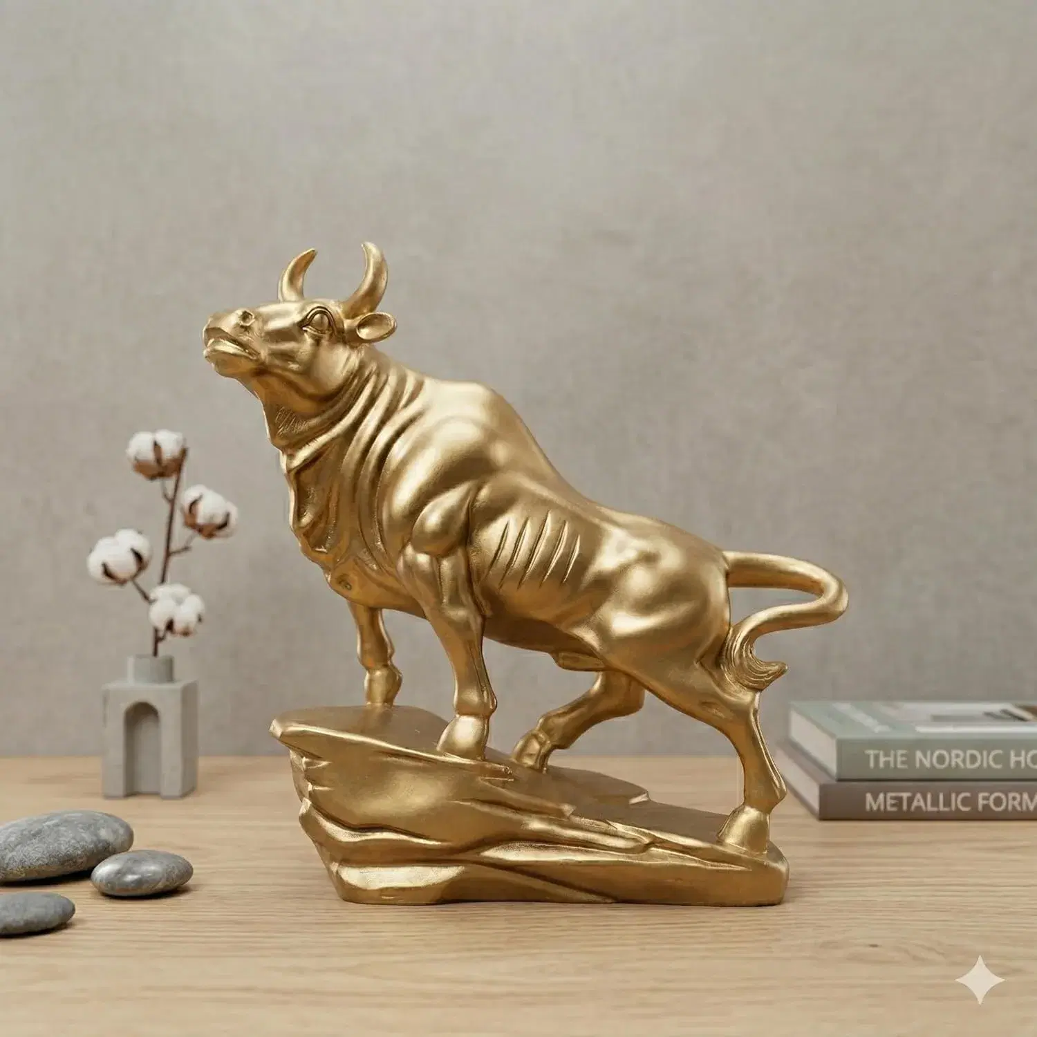 Golden Bull Statue Showpiece