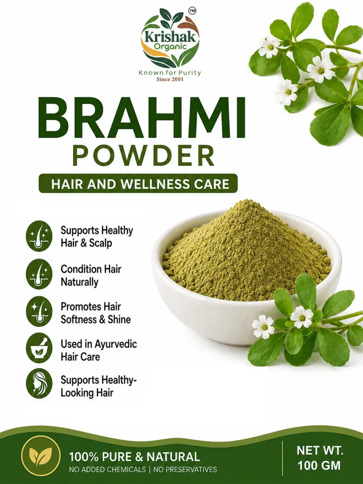 Krishak Organic Brahmi Powder