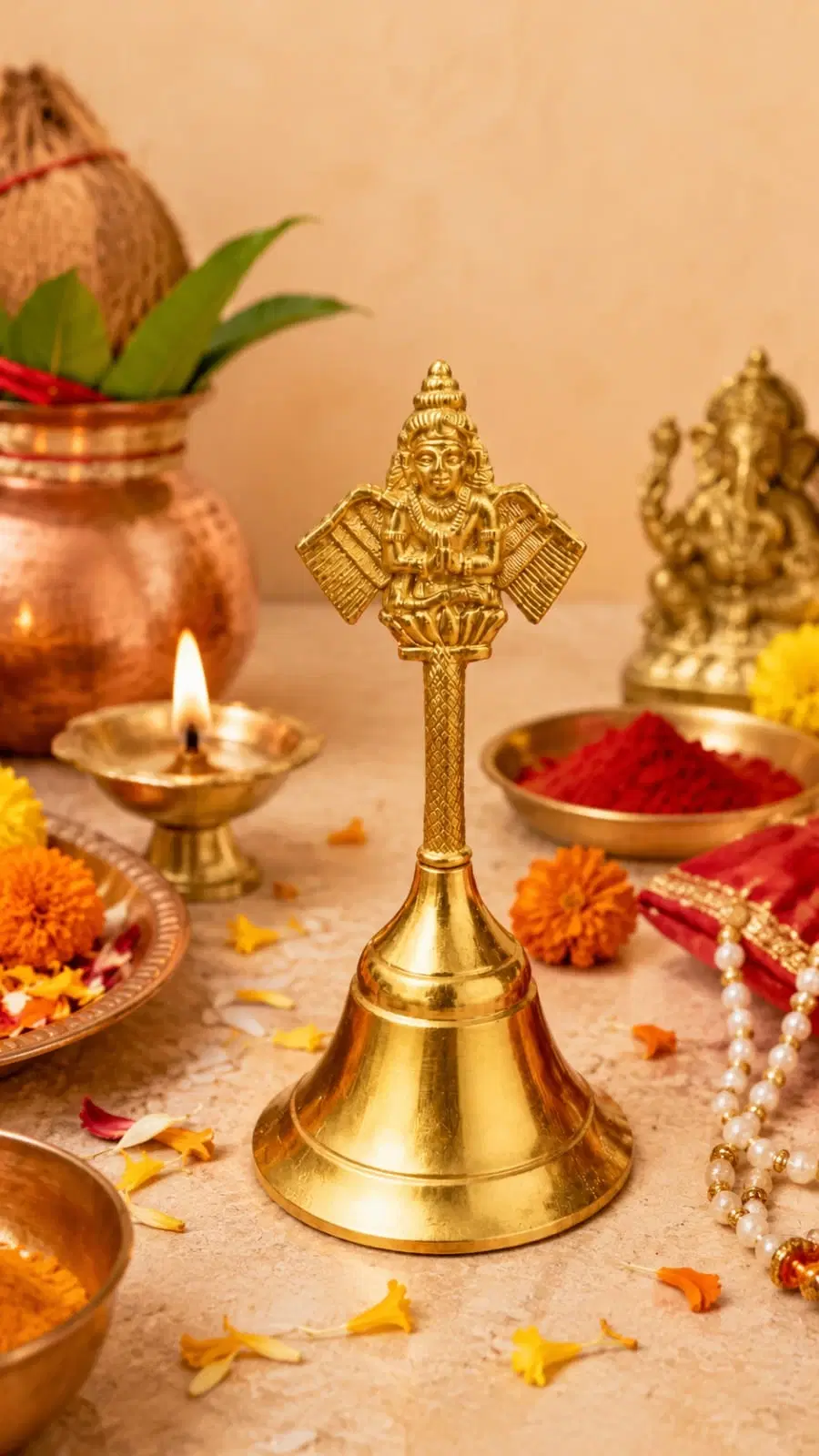 Gold Tone Pooja Decor Idol