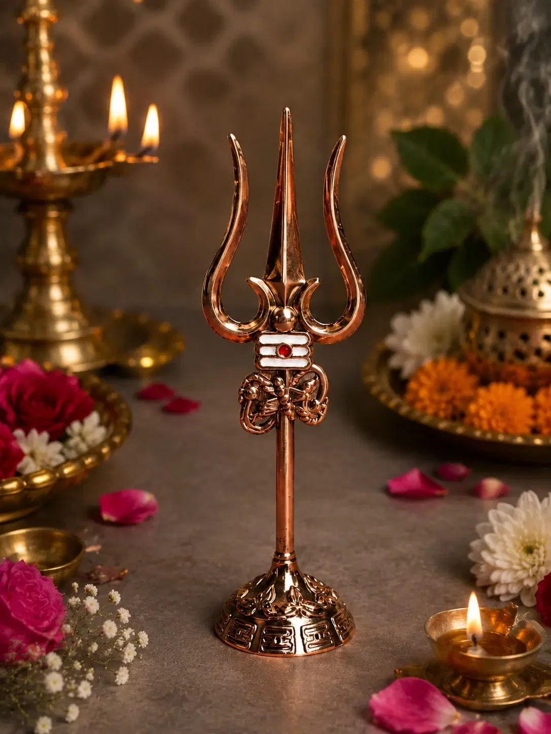 Rose Gold Pooja Decor Idol