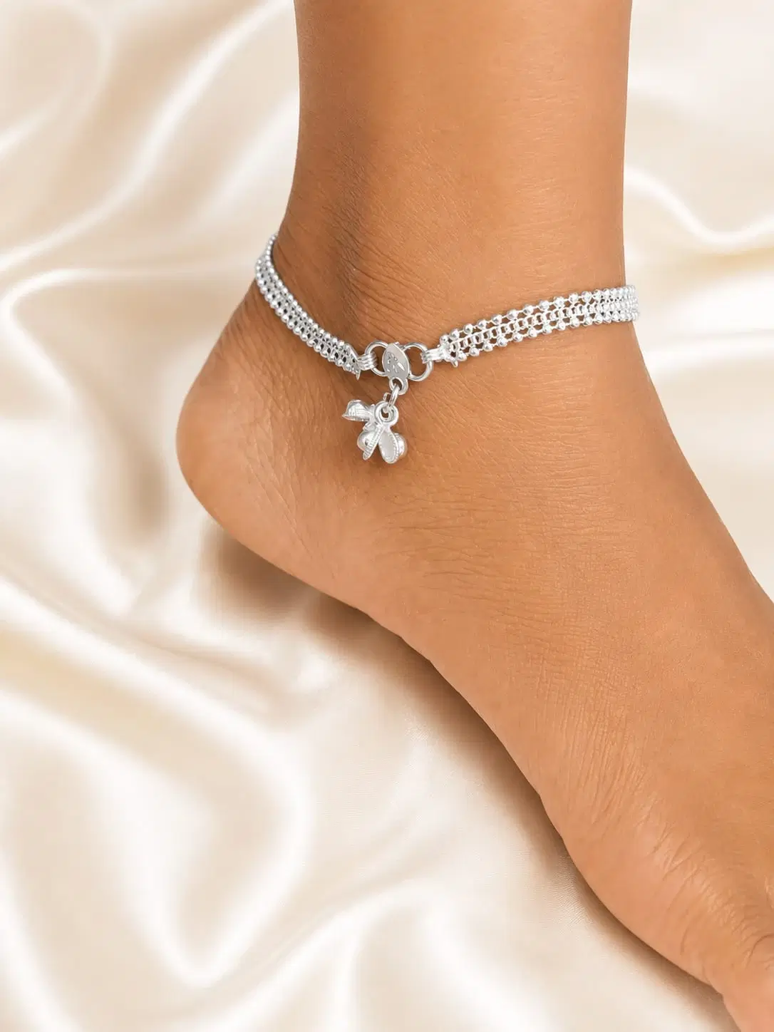 Silver Tone Anklet for Women