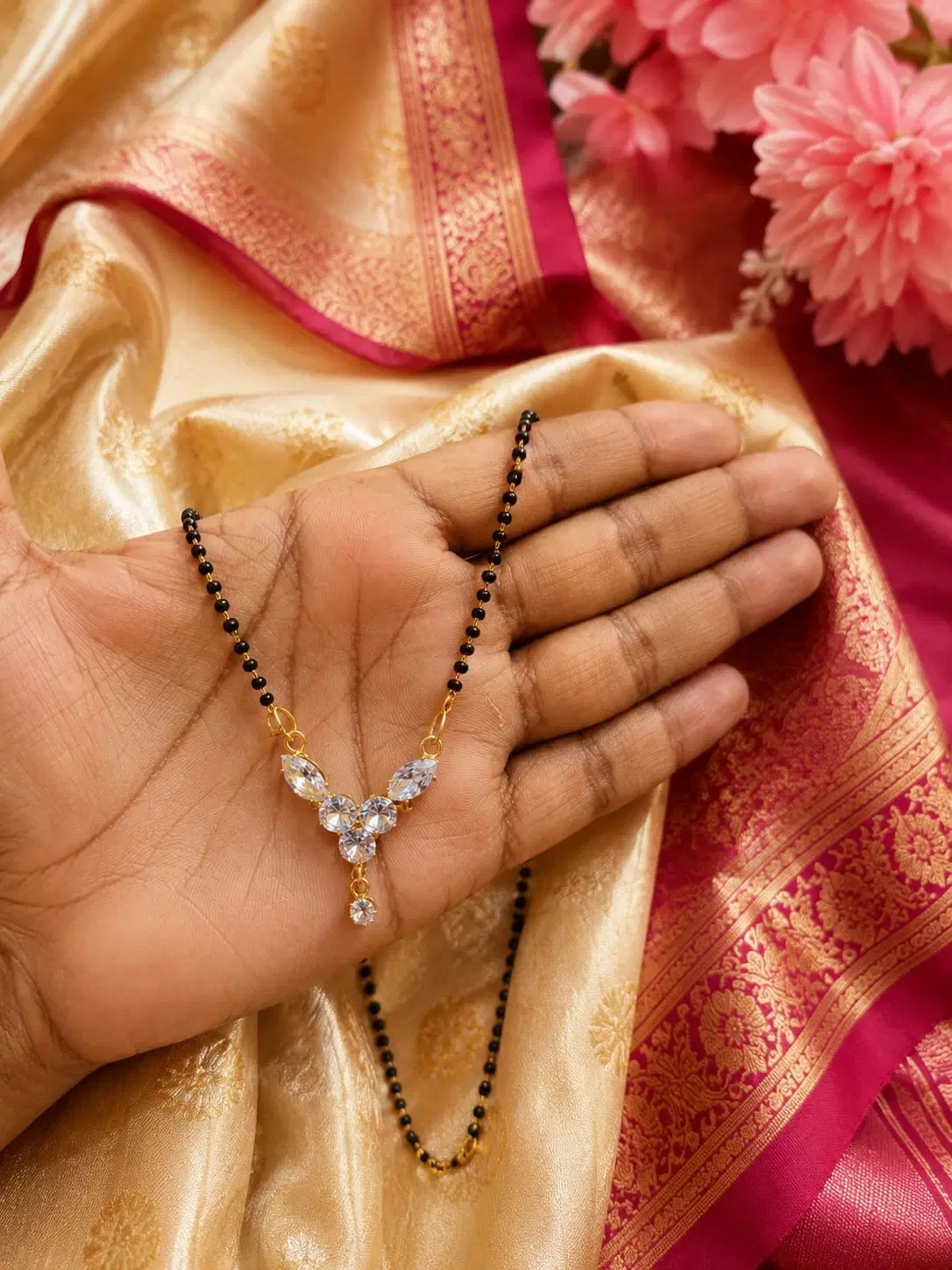 Gold Tone Mangalsutra Necklace for Women