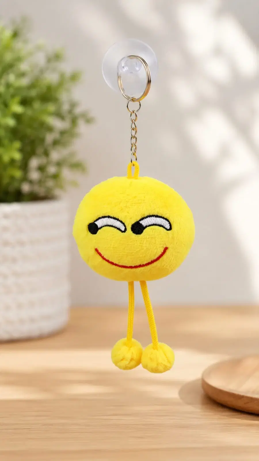 Yellow Smiley Hanging Keychain