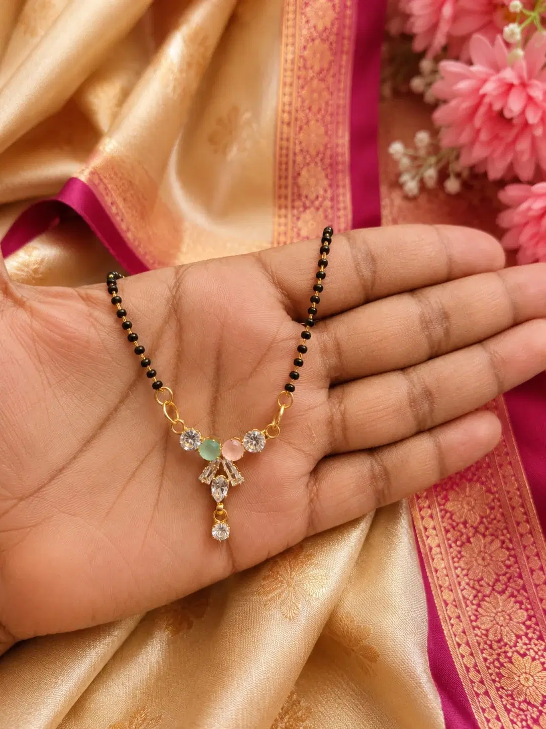 Gold Tone Mangalsutra Necklace for Women