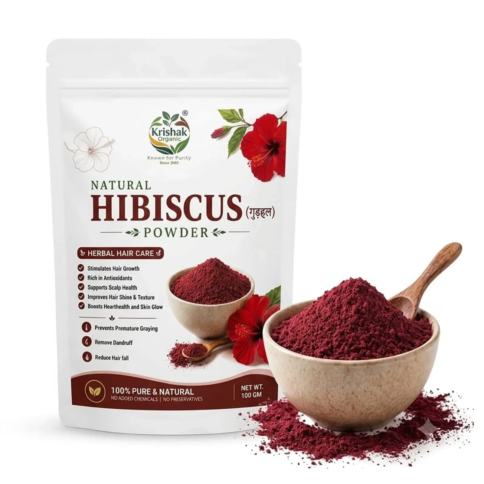 Krishak Organic Hibiscus Powder