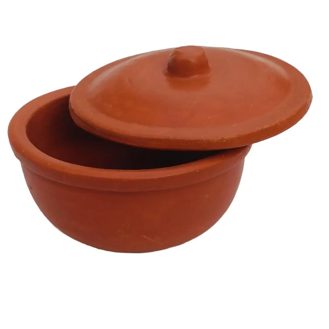 iINTELLIGENCEi Clay Bowl with Lid, Small Mann Pot, 325 ml, 12.5 cm, 1 Qty