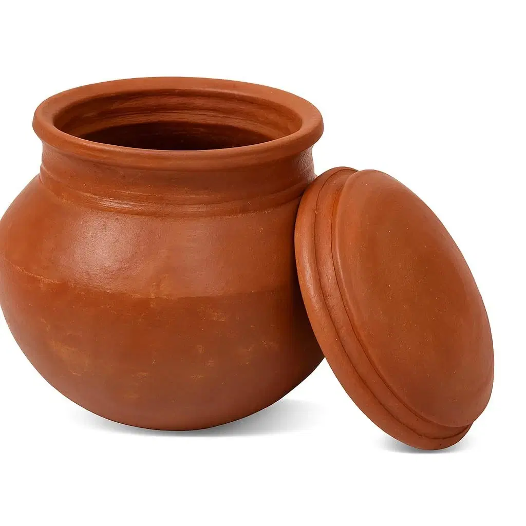 iINTELLIGENCEi Clay Pongal Pot with Lid, Pongal Panai, 2.5 Litre, 1 Qty