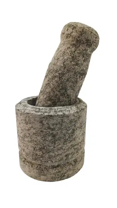 iINTELLIGENCEi Stone Mortar and Pestle, Kal Ural, 10.5 x 20.5 cm, 1 Qty