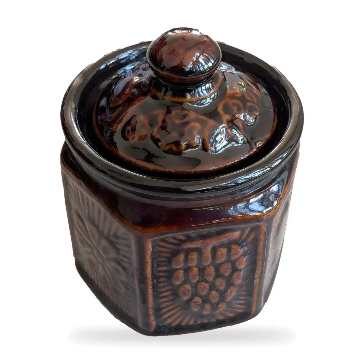 iINTELLIGENCEi Ceramic Pickle Jar with Lid, 500 ml Brown Achar Barni