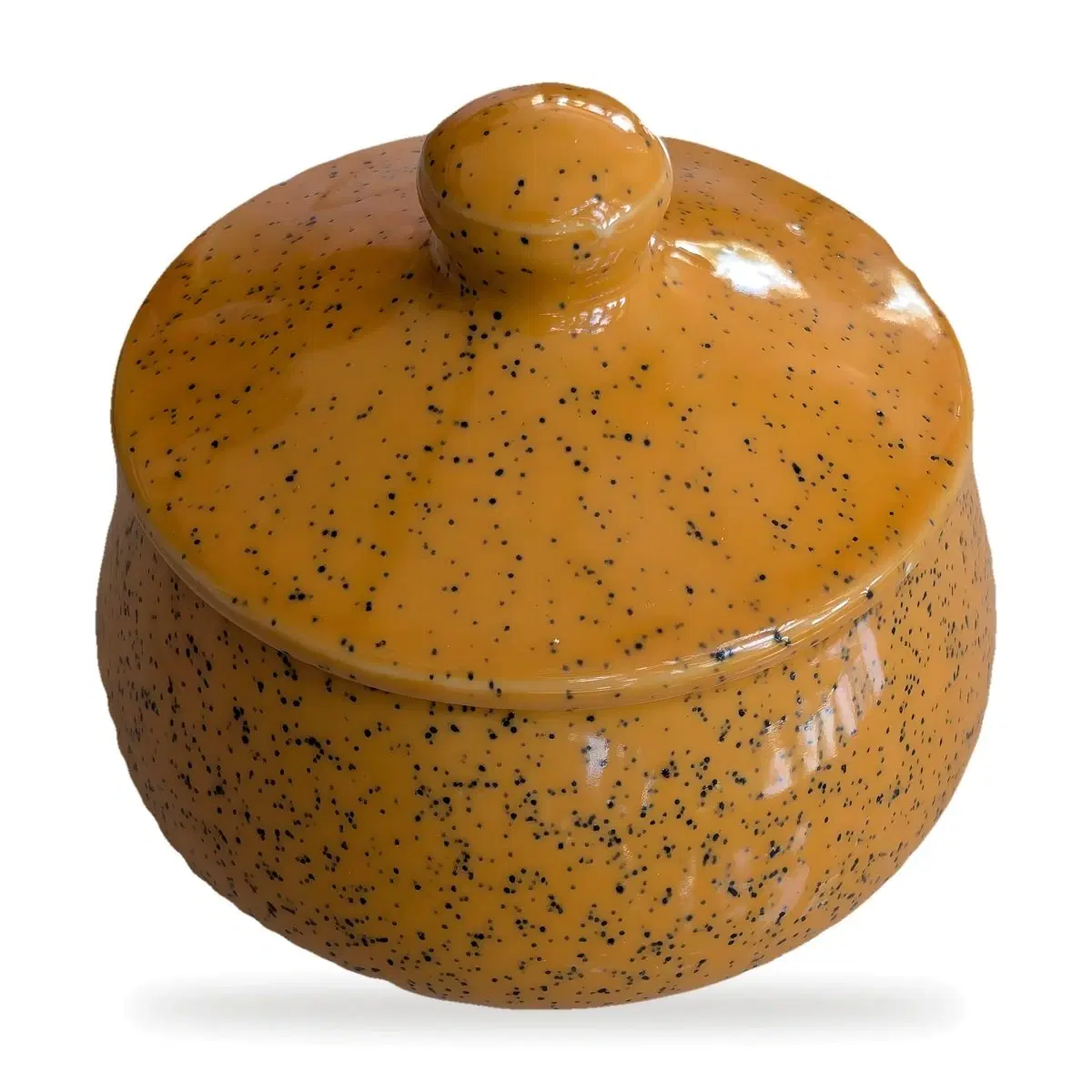 iINTELLIGENCEi Ceramic Ghee Pot with Lid, 350 ml Orange Achar Handi