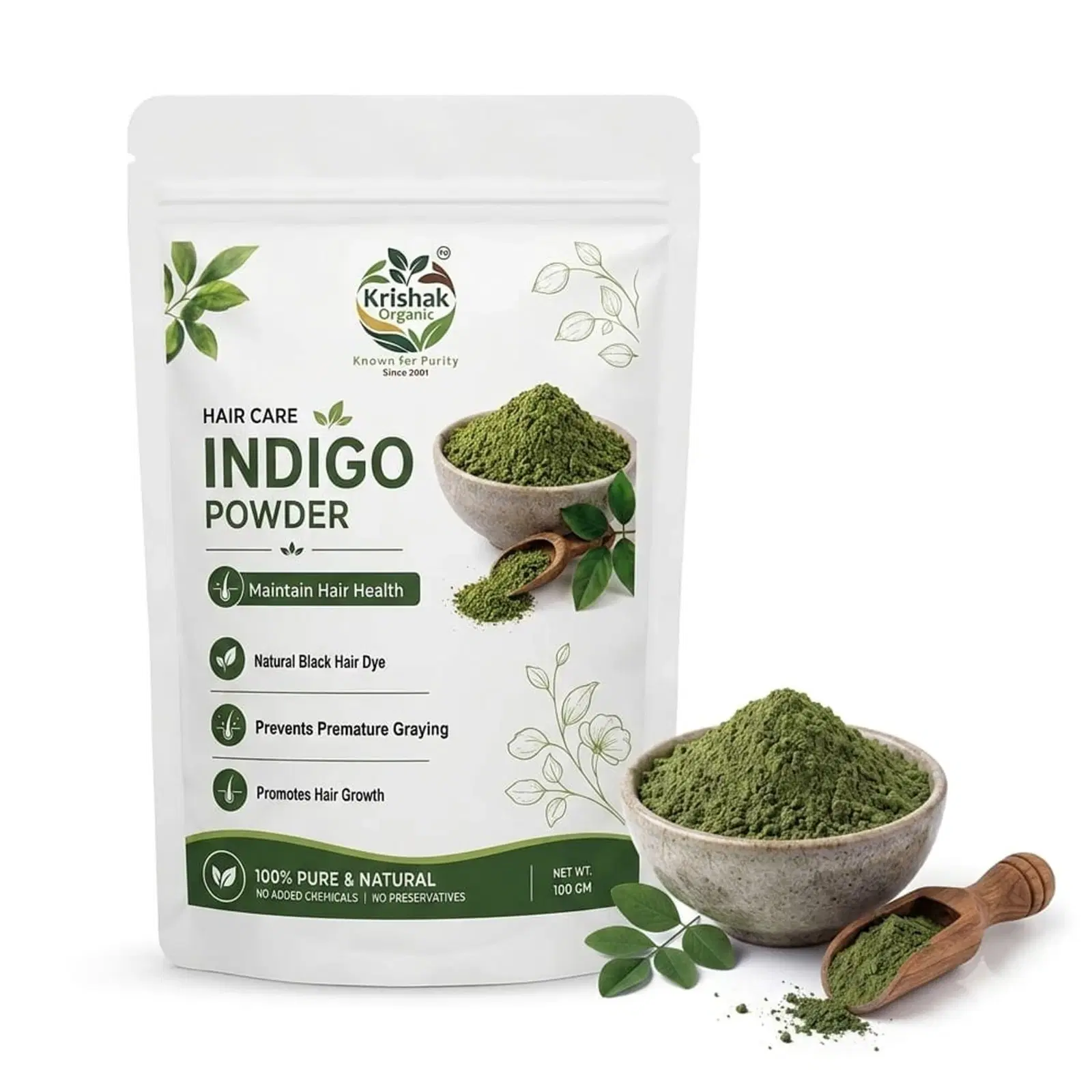 Krishak Organic Indigo Powder Hair Colouring