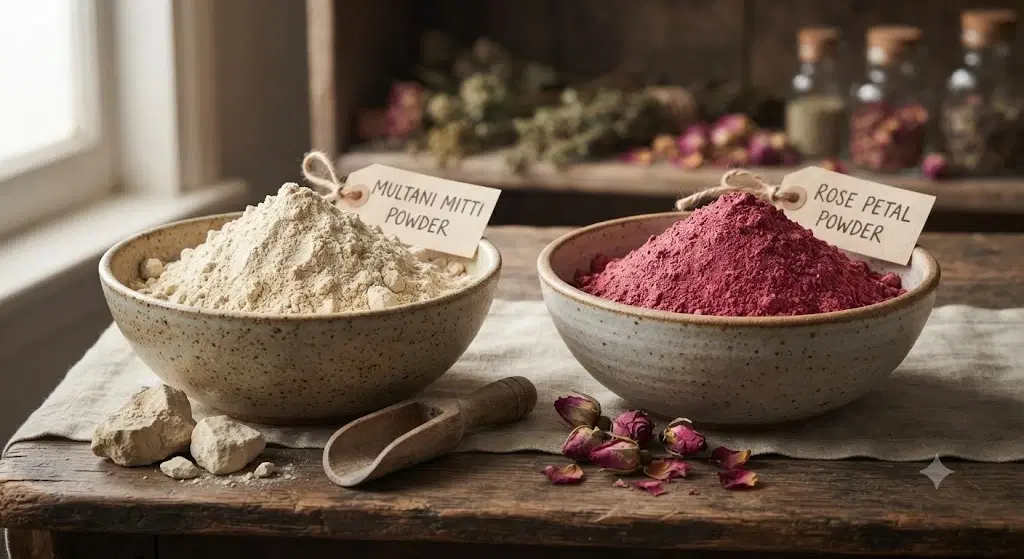 Divine Ethnics Multani Rose Petal Face Pack Powder