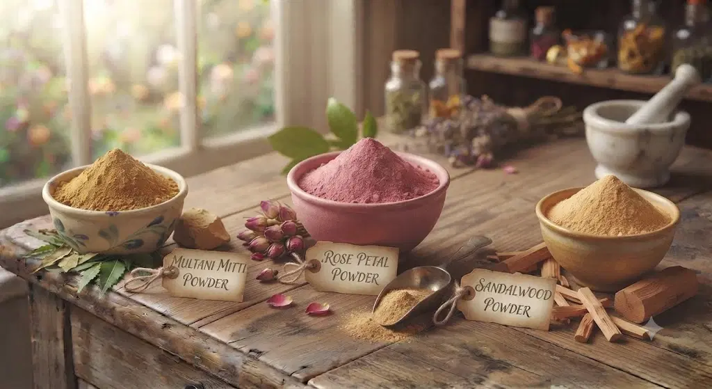 Divine Ethnics Multani Sandalwood Rose Petal Face Pack Powder