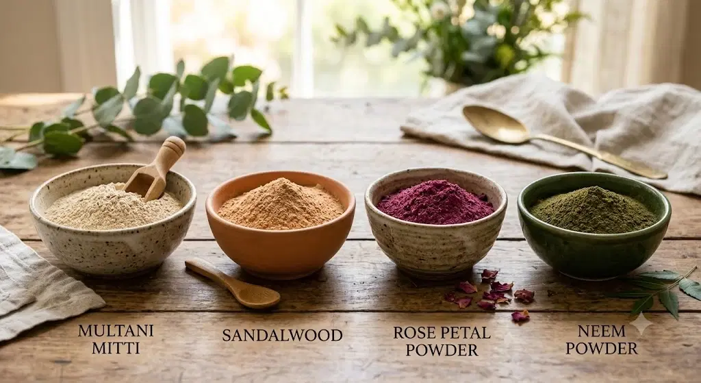 Divine Ethnics Multani Sandal Rose Petal Neem Face Pack Powder