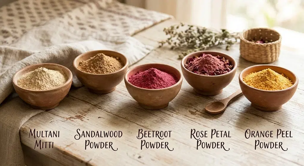 Divine Ethnics Multani Sandal Rose Petal Orange Beetroot Face Pack Powder
