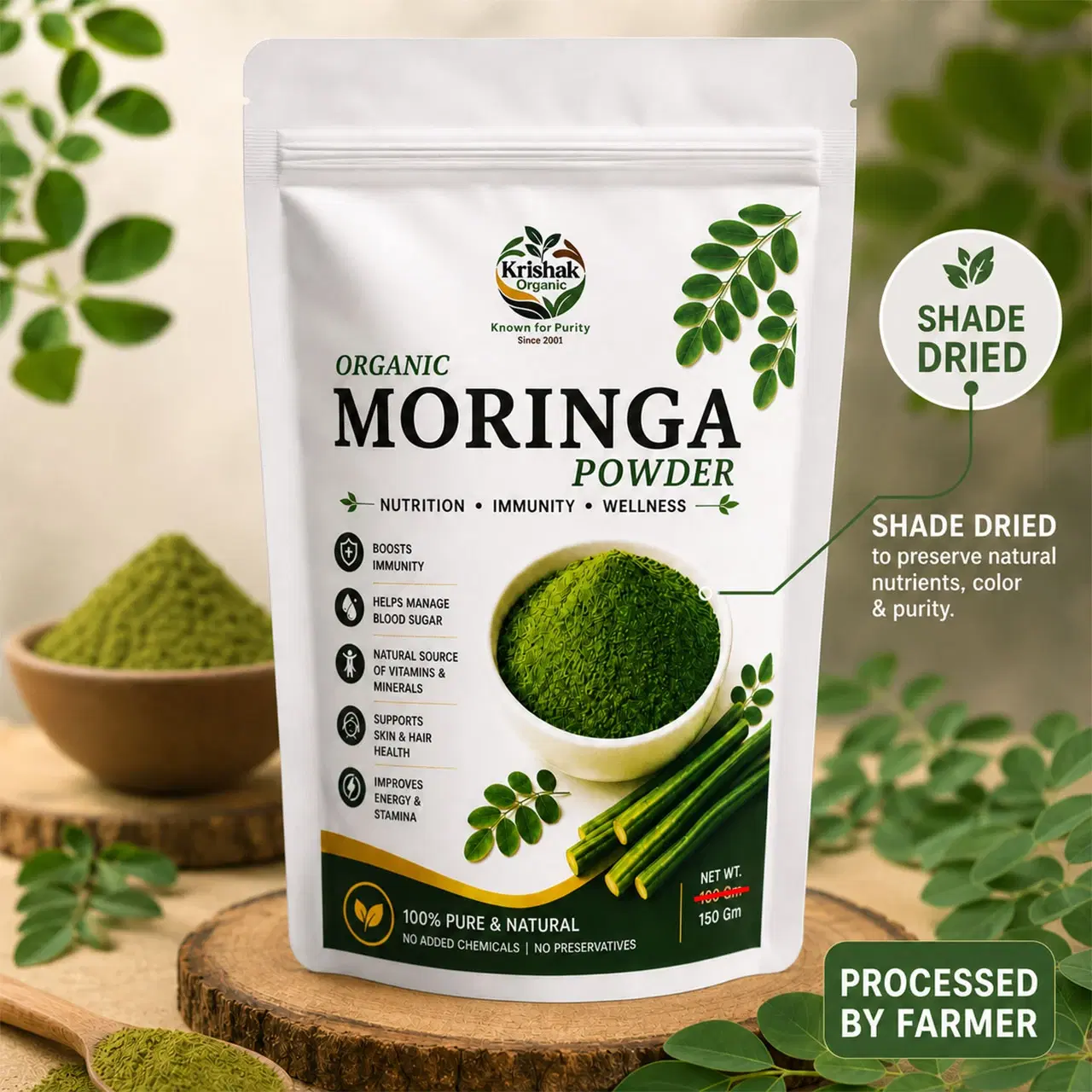 Krishak Organic Moringa Leaf Powder