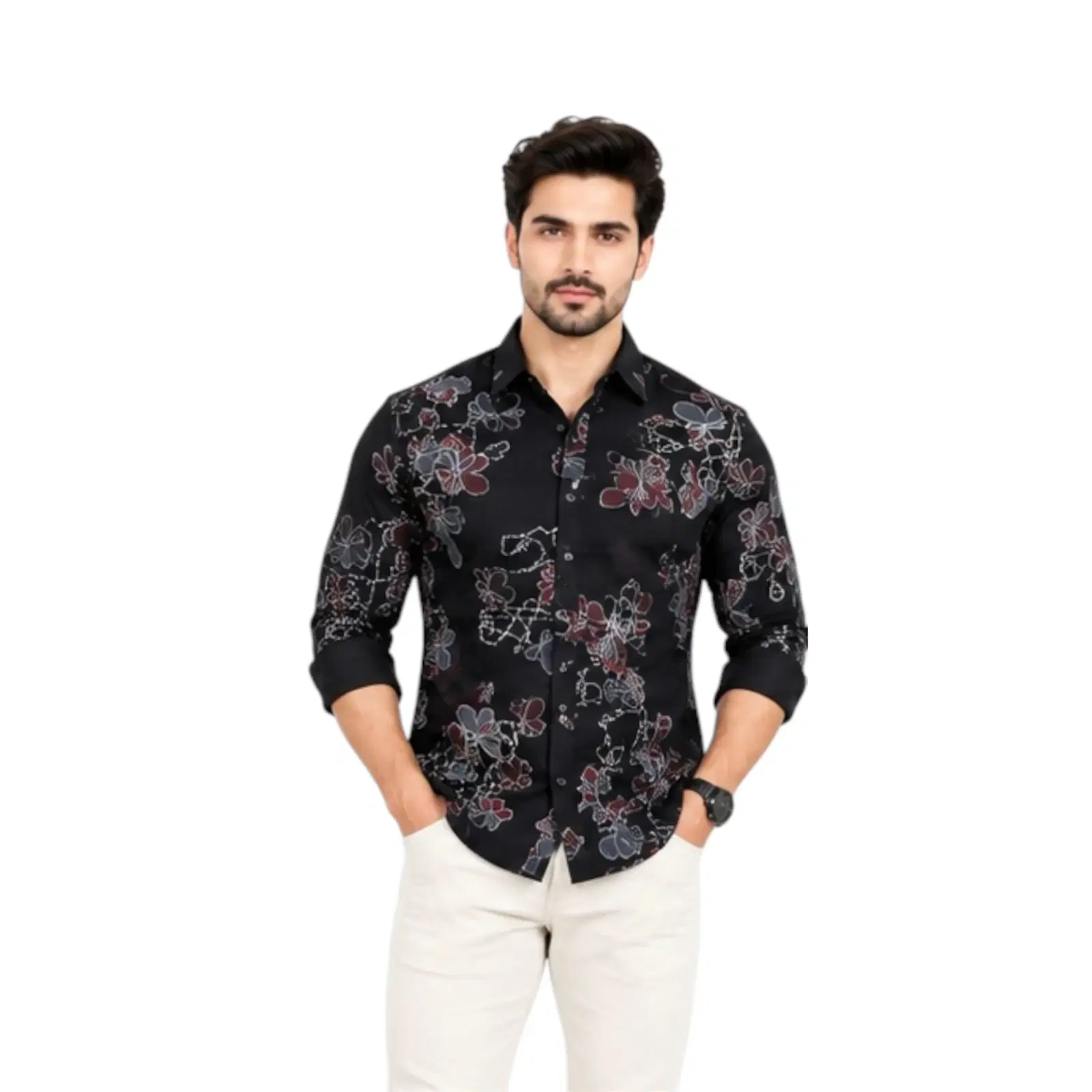 One Drop Men's Floral Printed Casual Shirt