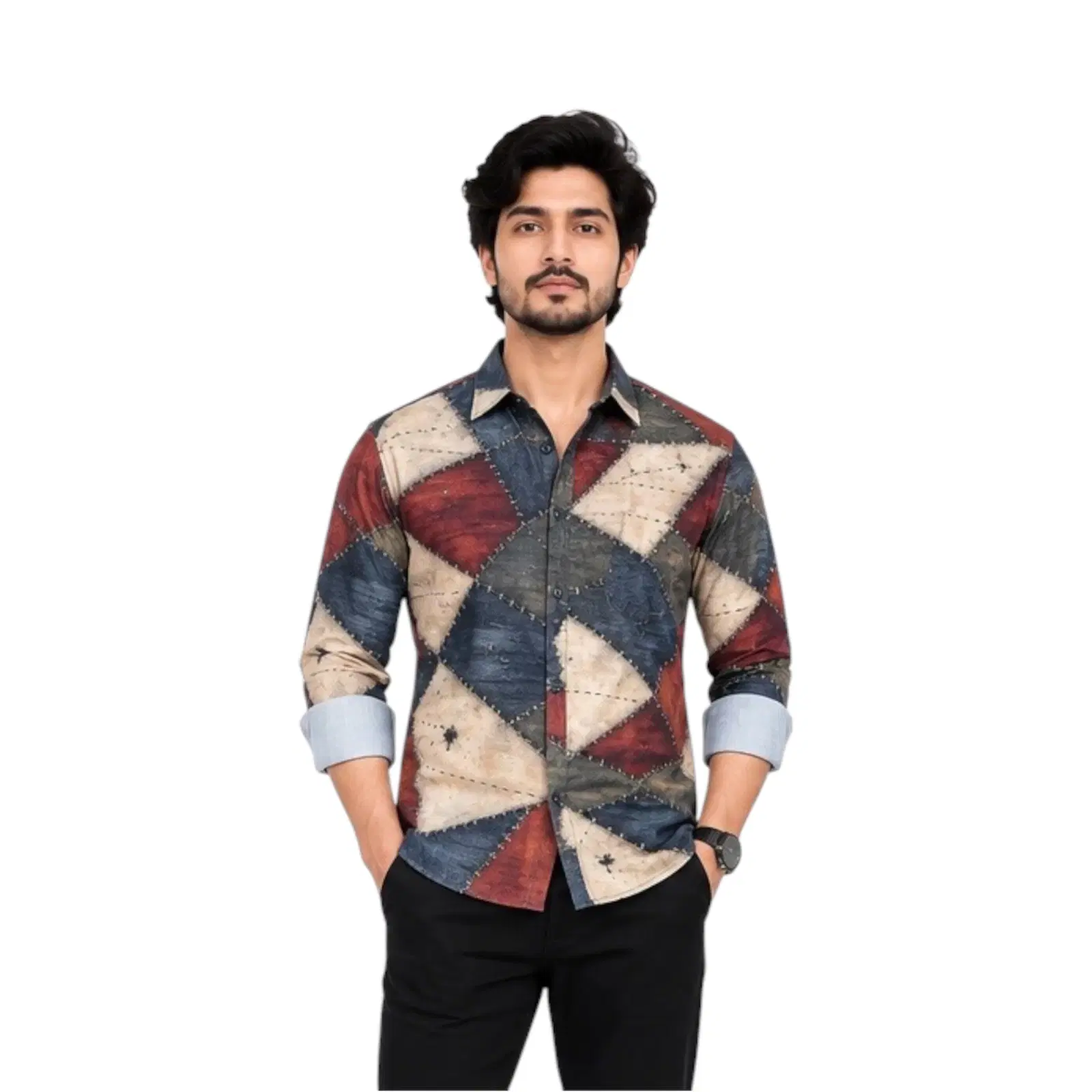 One Drop Men's Geometric Printed Casual Shirt