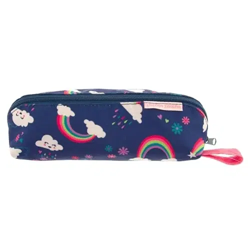Stephen Joseph All Over Printed Pencil Pouch | Multipurpose Kids School Stationary Case, Colorful Cute Designs with Large Space for Pencils and Pens (Rainbow)