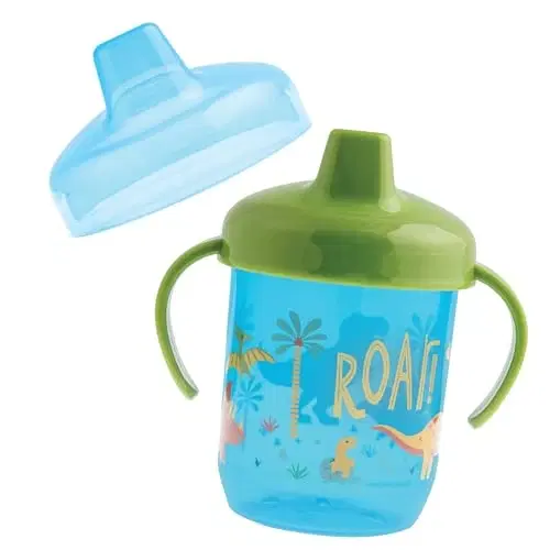 Stephen Joseph, Toddler Sippy Cups with Easy-Grab Handles, Reusable Toddler Cups - Kids Cups and Snap On Lids for Ages 9 Months and Up, Dino