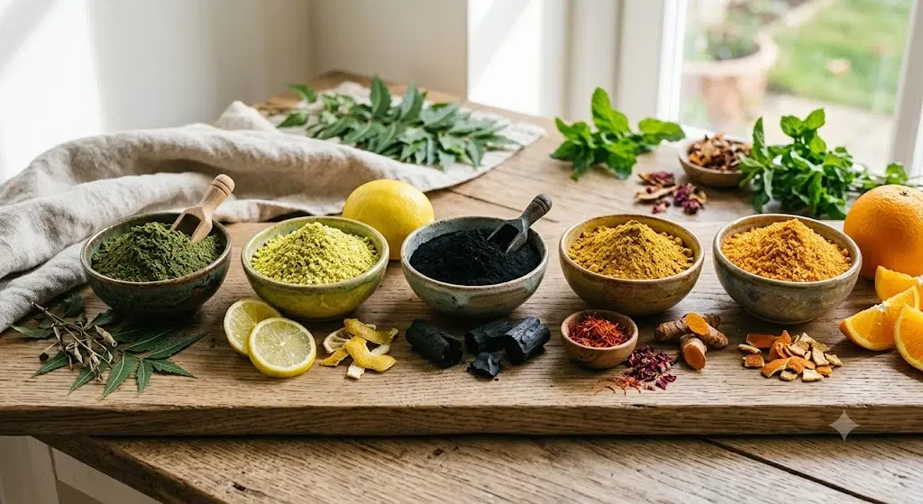 Divine Ethnics Orange Neem Lemon Charcoal Ubtan Face Pack Powder