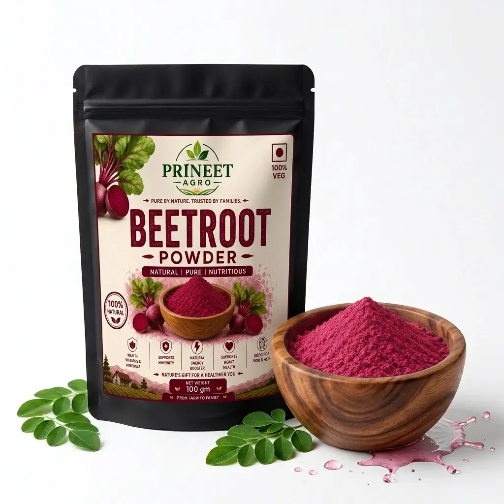 PRINEET AGRO Beetroot Powder 100g | 100% Pure Beetroot Powder | Natural Superfood | Rich in Iron & Antioxidants | No Preservatives | Smoothies, Juice & Face Pack