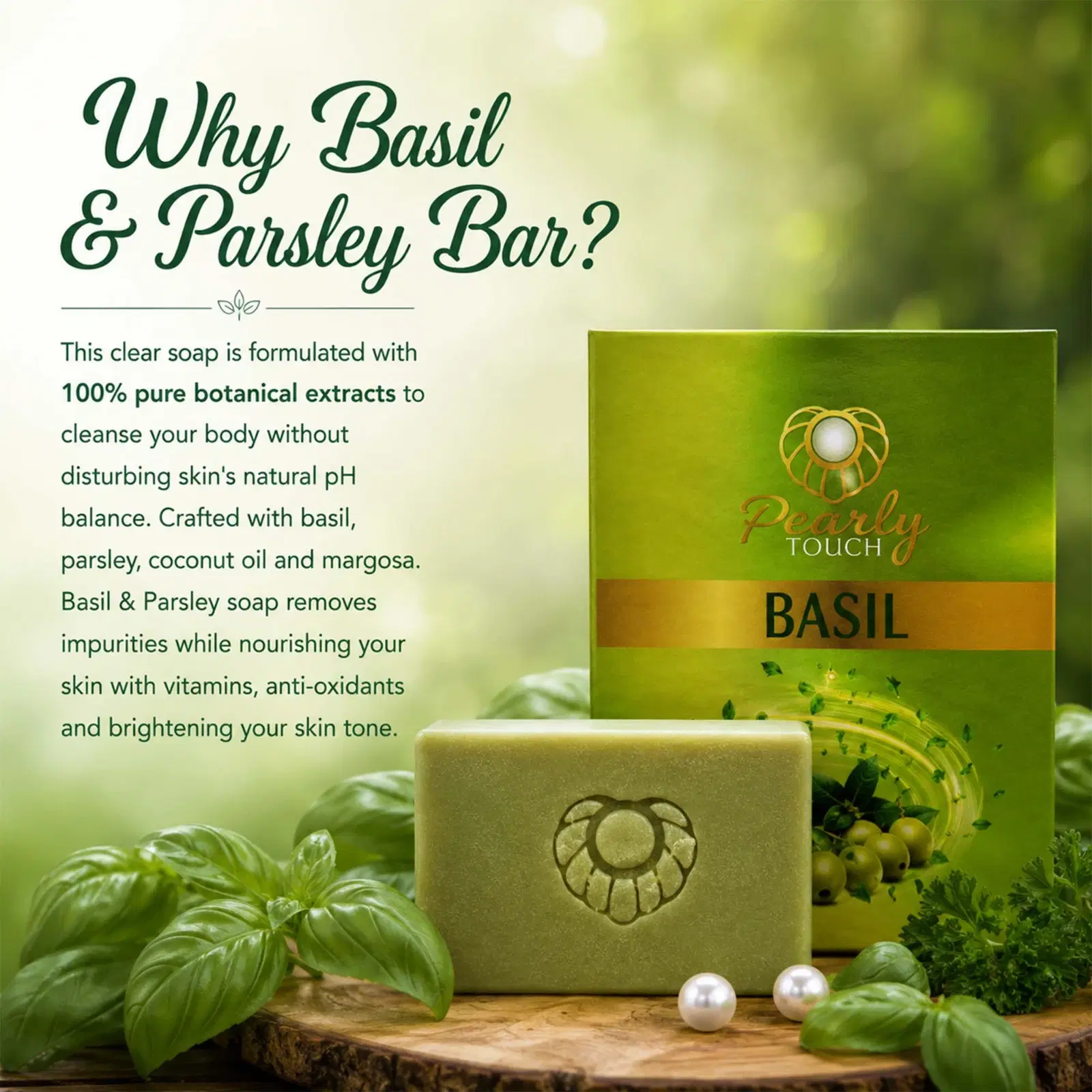 Pearly Touch Basil & Parsley Soap
