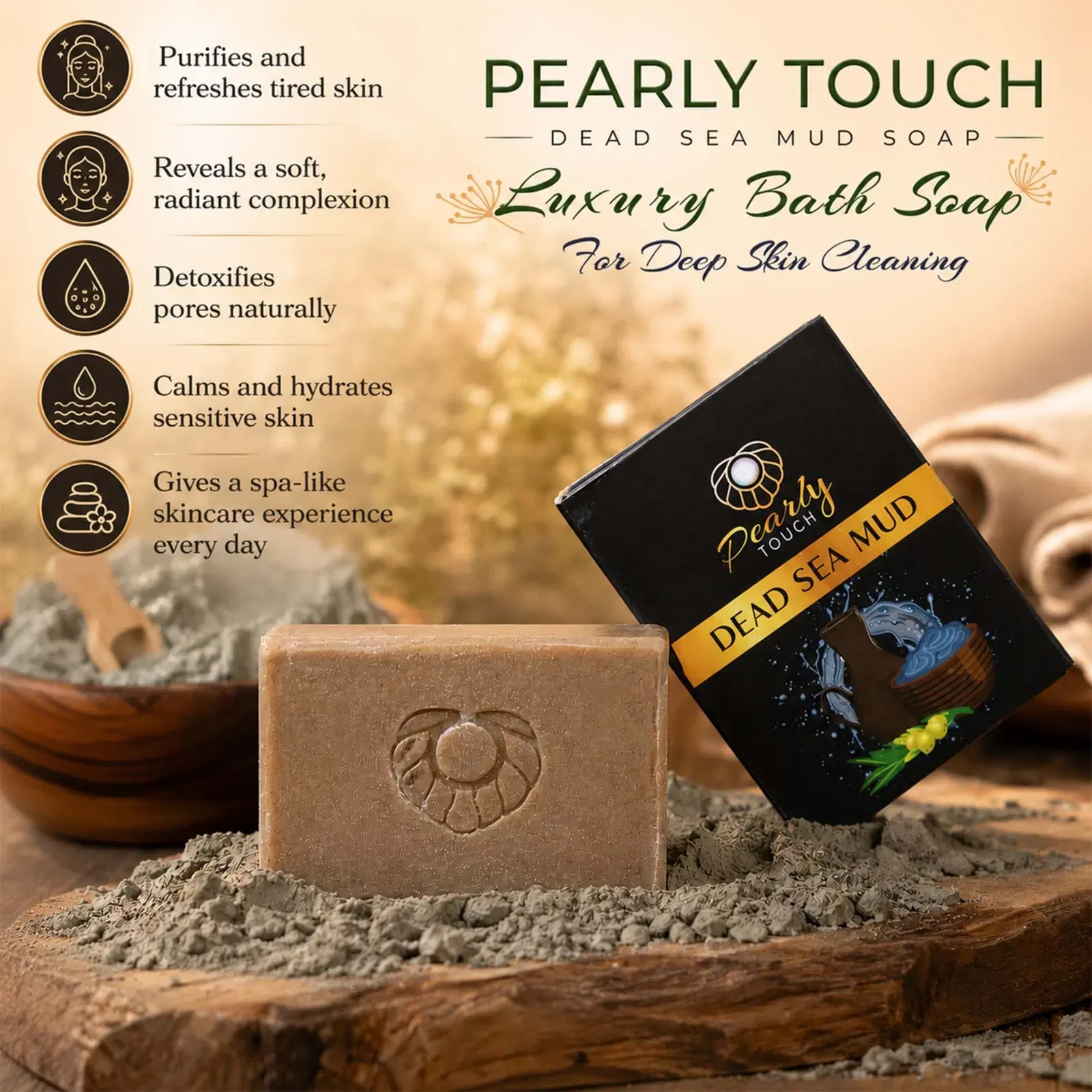Pearly Touch Dead Sea Mud Soap