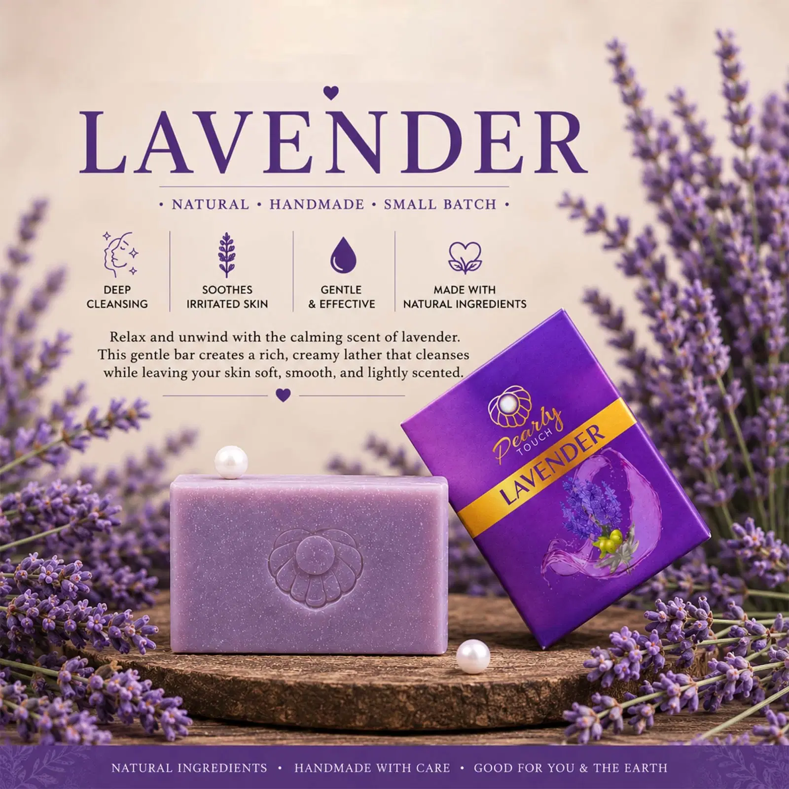 Pearly Touch Lavender Soap