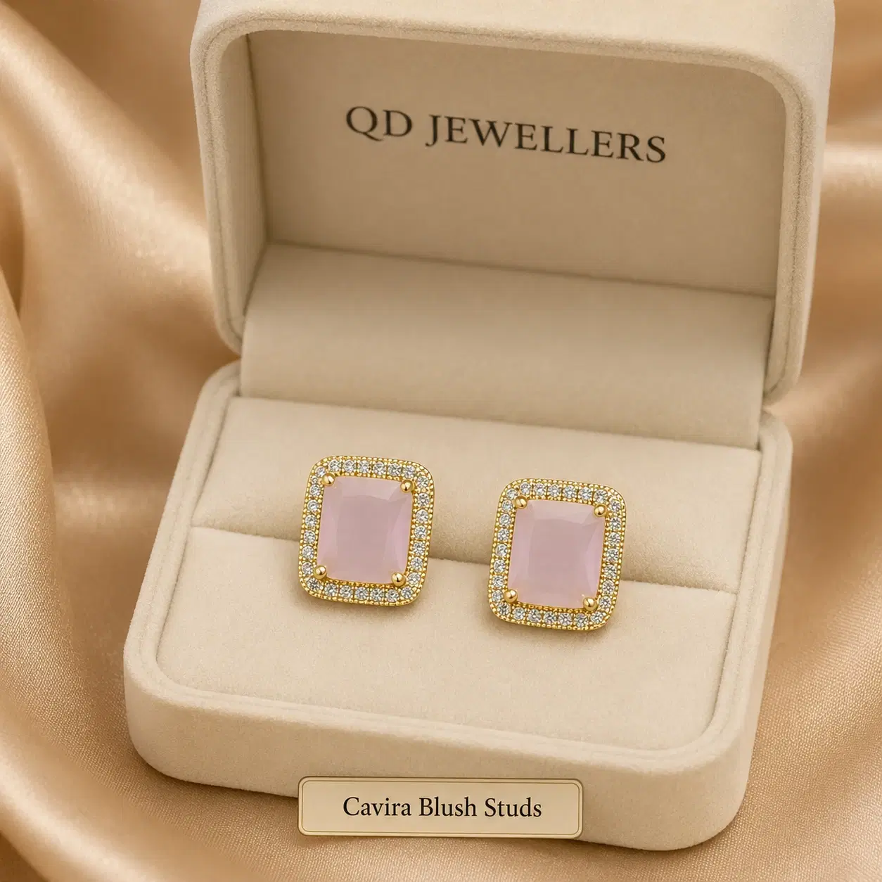 Cavira Blush Stud Earrings