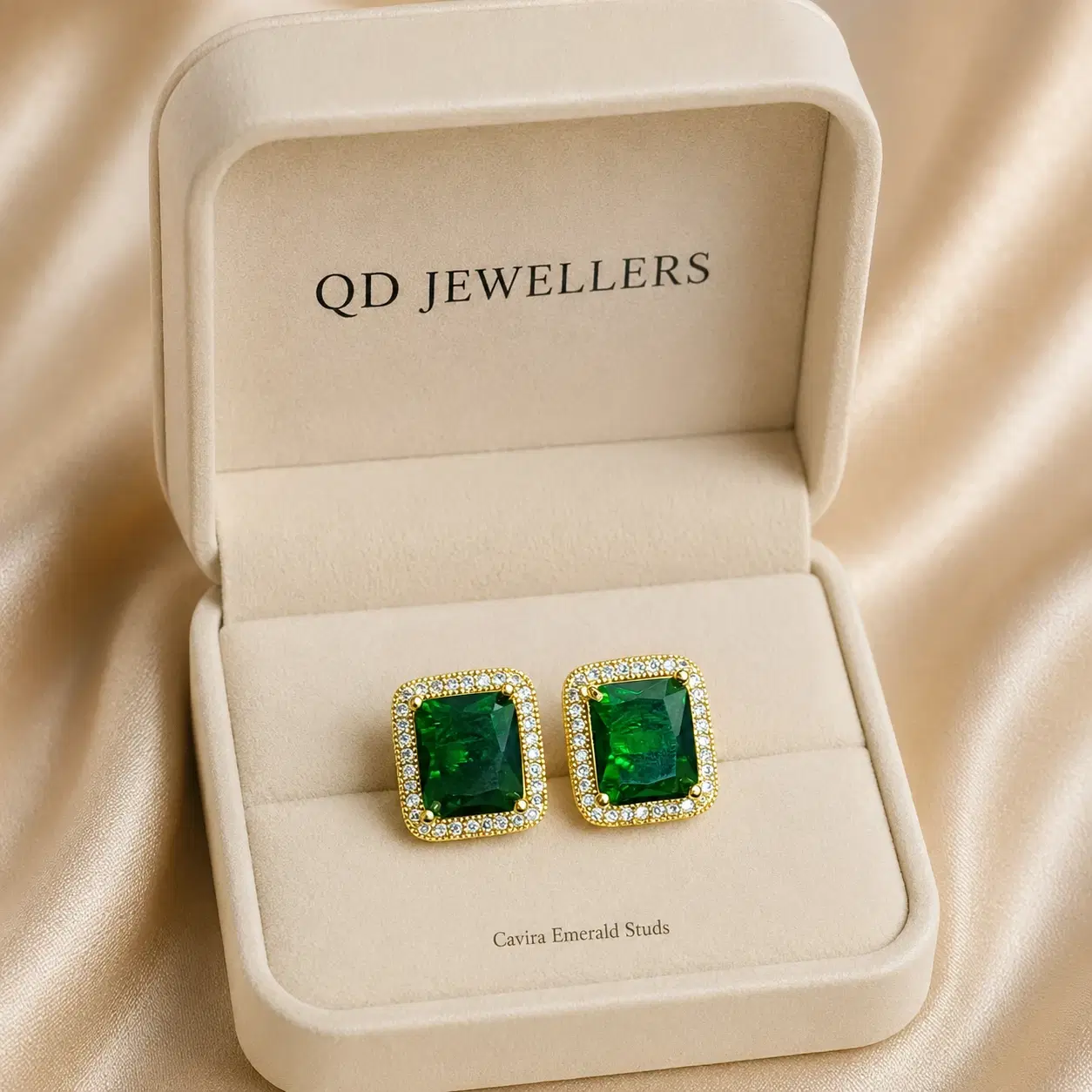 Cavira Emerald Stud Earrings