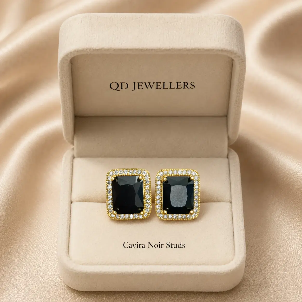Cavira Noir Stud Earrings