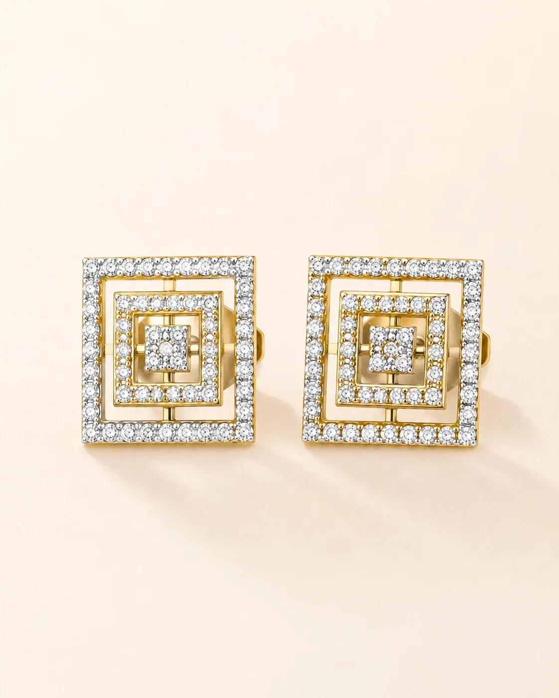 Geometric Glow Gold Earrings