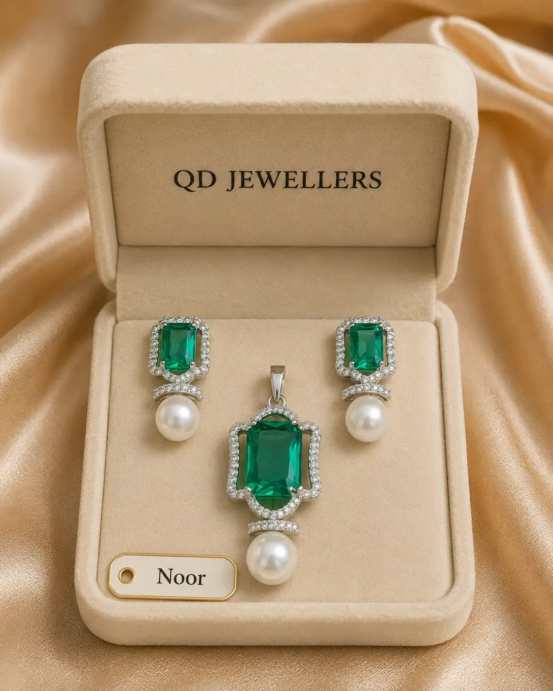 Noor Mint Pendant Set