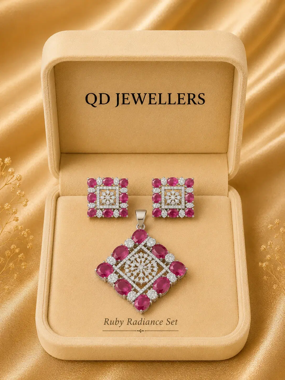 Ruby Radiance Pendant Set