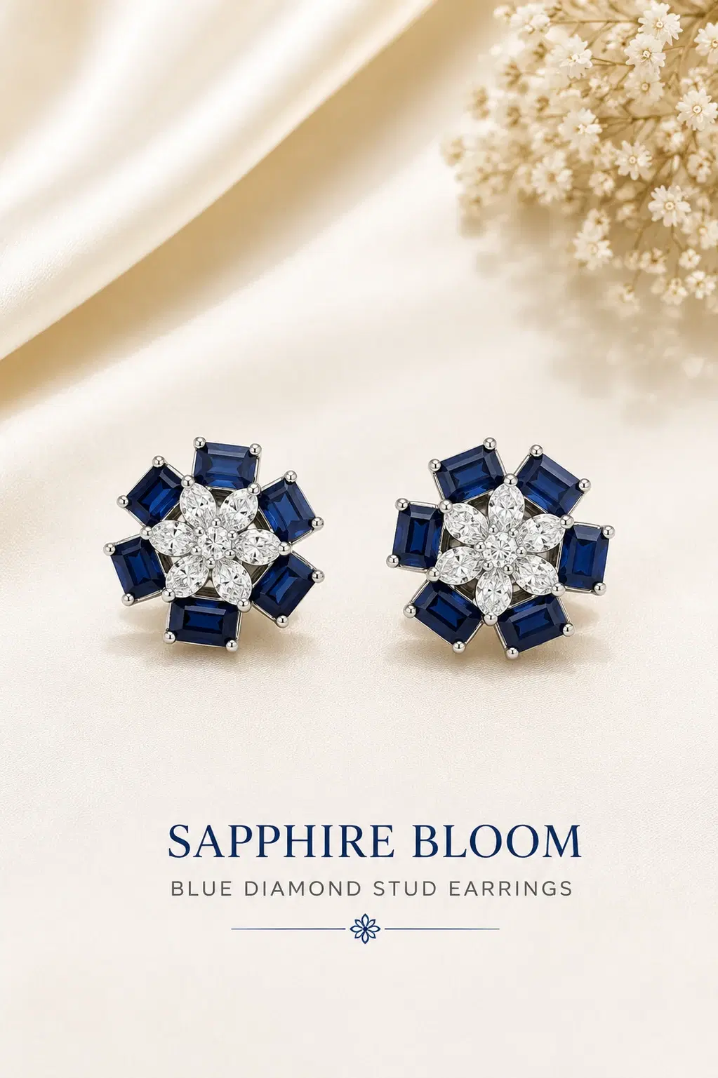 Sapphire Bloom Earrings