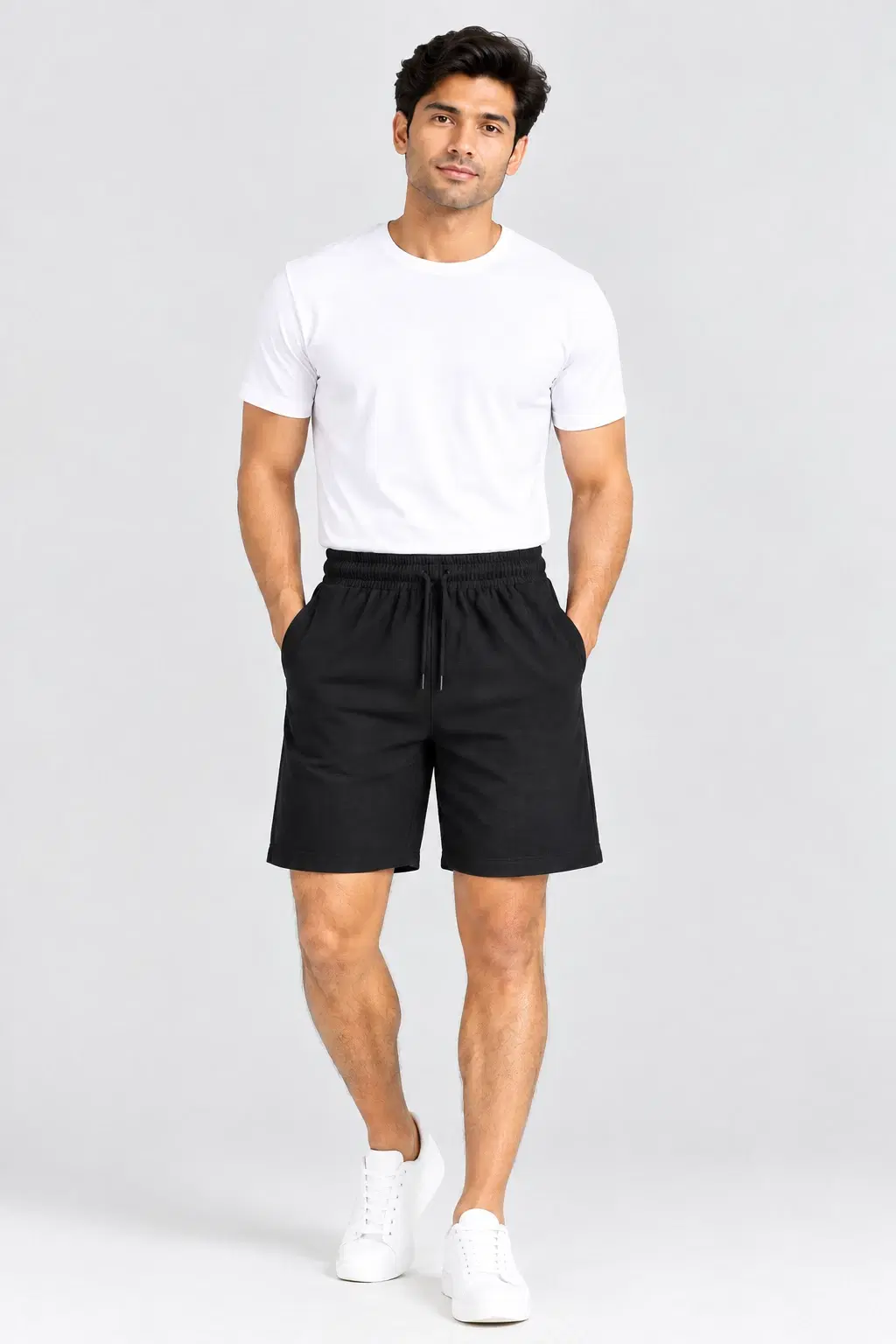 Men Shorts - Cotton Rich  - Black