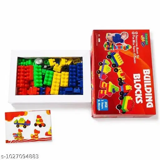 Building Blocks Toy for Kids | 60+ PCS Construction Bricks | Early Learning Educational Toy | Brain Development & Creative Play 60+ PCS Creative Building Blocks Set | Interlocking Construction Bricks |